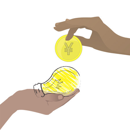 Chinese coin Intellectual property vector illustration for your design.のイラスト素材