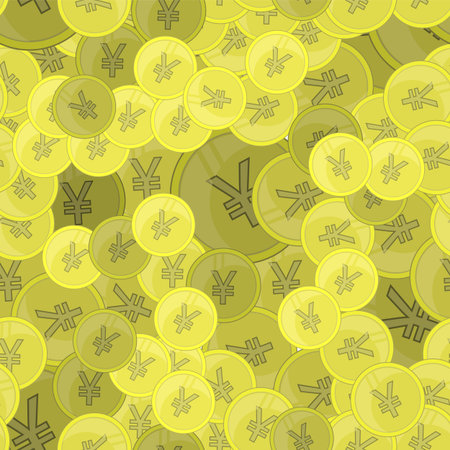 A seamless christmas pattern vector illustration for your design coins chinese yuan.のイラスト素材