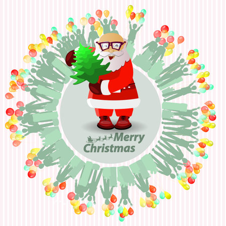 Christmas card. Santa Claus andのイラスト素材