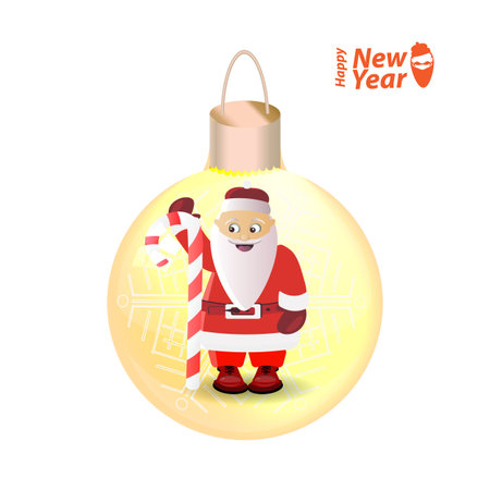 Santa Claus in a glass New Year's ballのイラスト素材