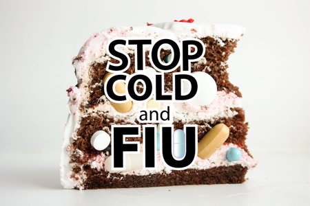 flu and colds stop. cake of medicines