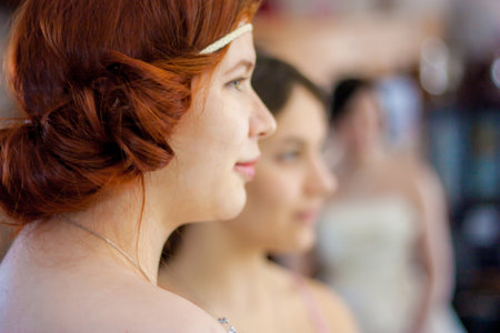 girl attractive. red-haired beauty. bright woman with green eyes