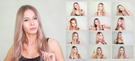 attractive girl. blonde with long hair. college photo