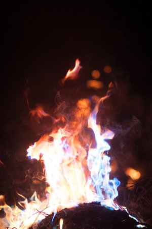 flame. open fire. in the middle of a dark night. pacification and warmth