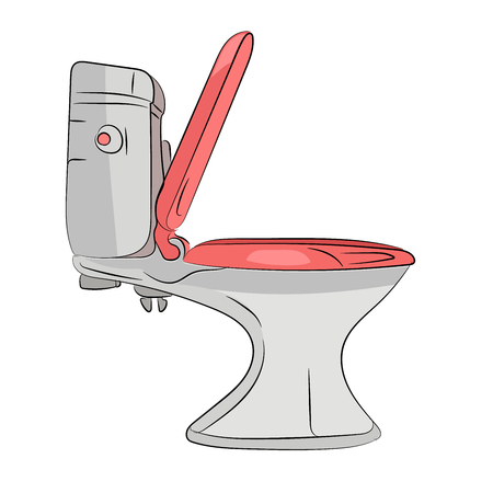 hemorrhoids. symbol white toilet with seat Vector illustration on white background. sketching style. isolatedのイラスト素材