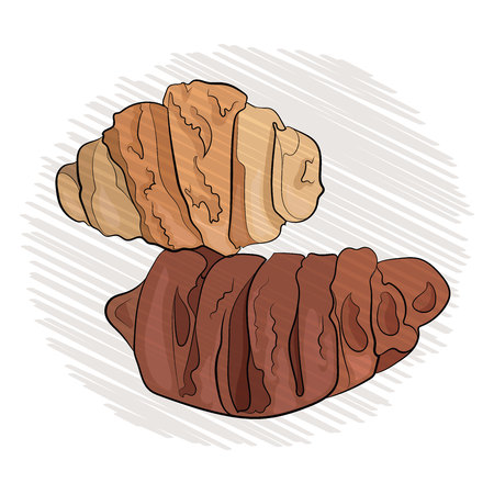 buns are delicious. dark and light. outline techniqueのイラスト素材