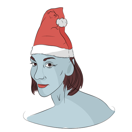 Elf of the evil Santa. scary christmas. vector illustration. sketching styleのイラスト素材