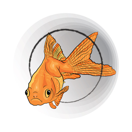 concept of wish fulfillment. magic fish from a fairy tale. Vector illustration on white background. sketching styleのイラスト素材