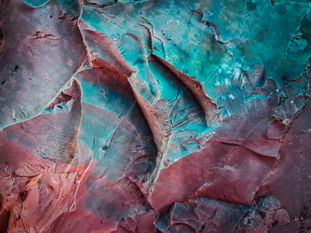 Rock holography. Holographic neon colors. Texture marble pattern. Abstract background. Lava. Rock texture. Stone background. Rock background. Rough structure. Wallpaper abstraction. Cracks wallの写真素材