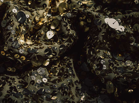 Glitter background. Fabric texture with spangles. Background sequin. Glitter texture. Fabric sequins. Iron cloth. Abstract background. Metal structure.の写真素材