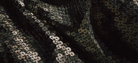Glitter background. Fabric texture with spangles. Background sequin. Glitter texture. Fabric sequins. Iron cloth. Abstract background. Metal structure.の写真素材