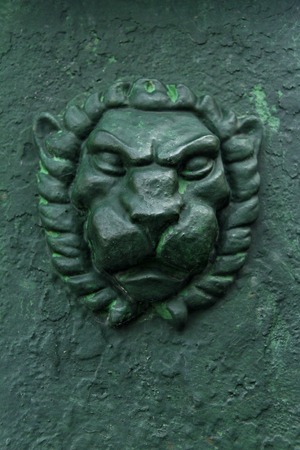 Decorative element iron lion Bridge, Saint-Petersburg, Russiaの写真素材