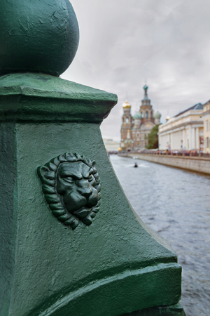 Waterfront canal in St. Petersburg,の写真素材