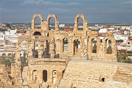 El Djem Amphitheatre in Tunisiaの写真素材