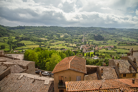 Roofs of houses, Orvieto, Italy, Toscanaの写真素材