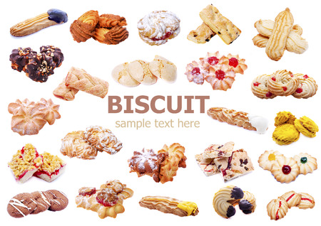 Set various baking isolated on white backgroundの写真素材