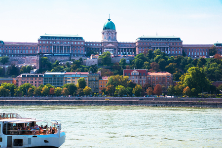 Budapest. Hungary. Summer city landscape. A view of the old buildings and the Danube River.の写真素材