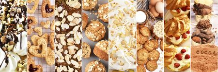 Great collage with food. Fresh diverse food close-up.