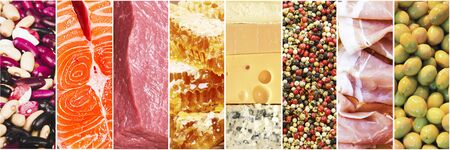 Great collage with food. Fresh diverse food close-up.の写真素材