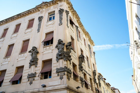 Split, Croatia. Elements of the ancient architecture of the city.の写真素材