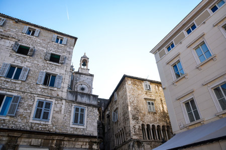 Split, Croatia. Elements of the ancient architecture of the city.の写真素材