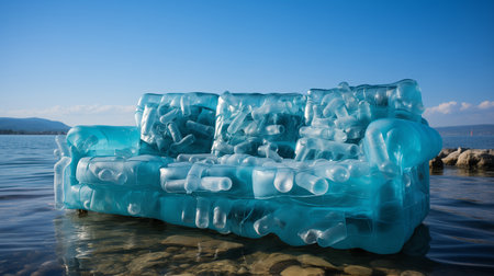 Plastic bottle in the oceanの素材