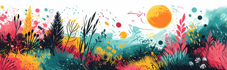 Color Splash series. Background design of fractal paint and rich texture on the subject of imagination, creativity and art.の素材
