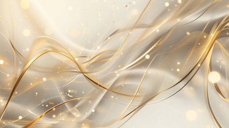 Abstract luxury cream background with gold light effects.の素材