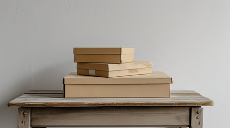 Stacks of cardboard boxes isolated on white backgroundの素材