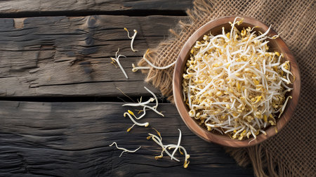 Chinese bean sprouts. Traditional Chinese, Japanese, Thai or Korean ingredients used in many cuisines, at many restaurants.の素材