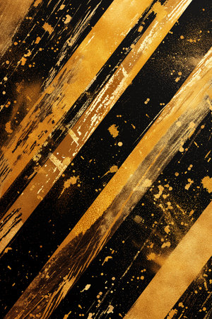 Abstract retro oil painting art pattern, golden line texture, abstract hanging pictureの素材