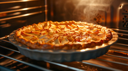 apple pie, prepared ruddy charlotte in ovenの素材