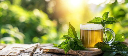 Cup of tea with mint and lemonの素材