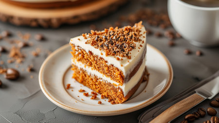 Slice of homemade carrot cakeの素材