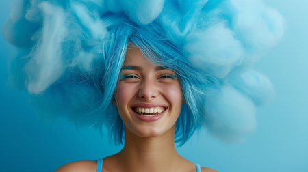 Portrait of a girl with crazy hairstyleの素材