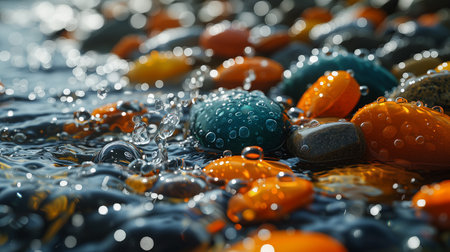 Stones under water.の素材