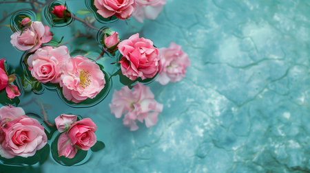 Rose in water spa background.の素材