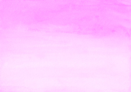 Watercolor pastel soft pink background painting. Watercolour light fuchsia liquid backdrop. Stains on paper texture.の写真素材