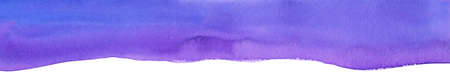 Watercolor purple and blue background. Isolated violet aquarelle backdrop with space for text. Stains on paper.の写真素材