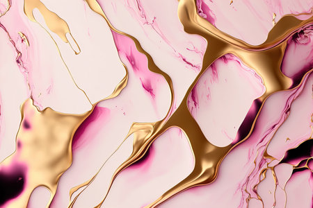Abstract marble gold and pink background. Wedding invitation backdrop.の素材