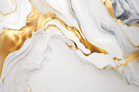 Abstract marble gold and white background. Wedding invitation, card backdrop, banner.の素材