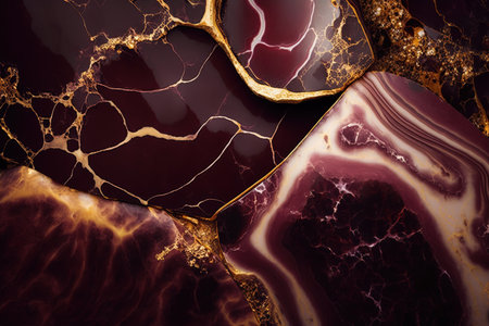 Abstract marble burgundy and gold background. Invitation backdrop.の素材