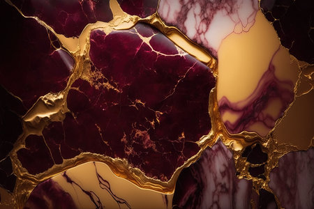 Burgundy and gold marble background. Invitation, card backdrop, banner.の素材