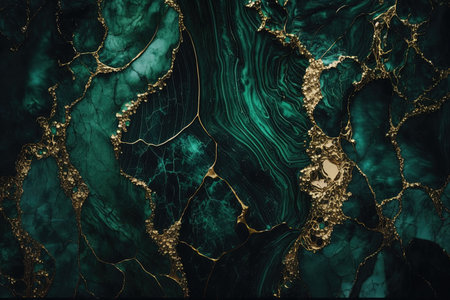 Dark green and gold marble background. Luxury marble stone texture. Invitation backdrop.の素材