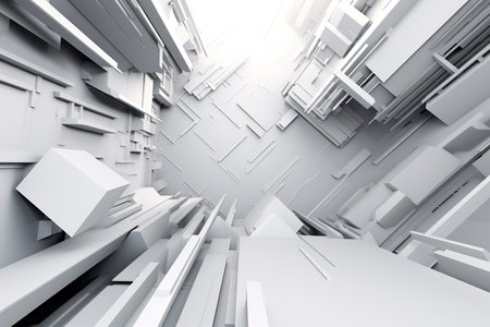 Abstract white futuristic space background. Sci fi illustration. AI generatedの素材
