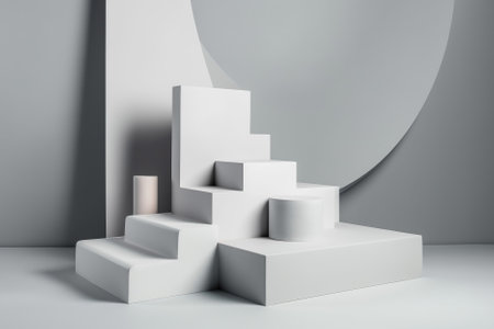 White pedestal display platform for product placement background 3d rendering. AI generatedの素材