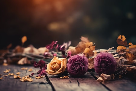Dried flowers close-up. autumn backgroundの素材
