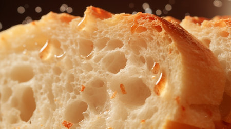 Extreme close-up of tasty bread. Food photographyの素材