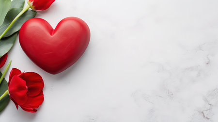 Valentine's day hearts and flowers backgroundの素材