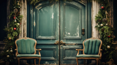 Cozy winter living room, warm interior. Christmas and New Year conceptの素材